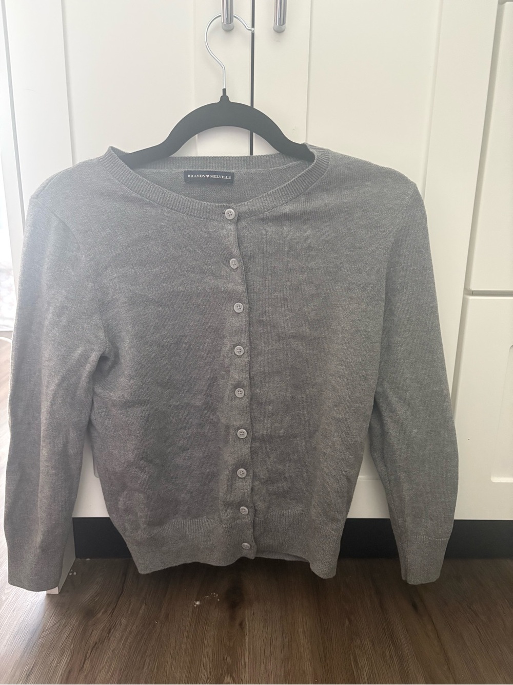 Brandy Melville Gray Button-Up Knit Cardigan